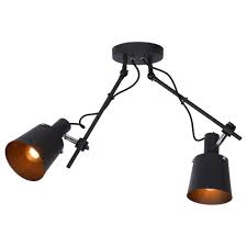 Die kombination von metall und holz und die auffälligen schrauben lassen ihn zu einem. Deckenstrahler Quinny Aus Stahl Max 2x40w E27 Lucide 74107 12 30 Click Licht De