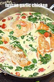 Creamy Tuscan Garlic Chicken Has A Cheesy Garlic Sauce With Cherry Tomatoes And Fresh Spina Chicken Pasta Recipes Healthy Chicken Recipes Cherry Tomato Recipes