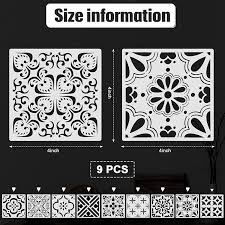 Amber tiles offers a wide range of natural and modern tiles for your next indoor or outdoor project. Buy 9 Pieces Floor Painting Stencils Large Tile Stencils Wall Drawing Pattern Templates Floor Stencils Kit In 9 Styles For Painting Linoleum Floor Wall Wood Tiles Cement Diy Home Decor 4 X