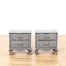 This Pair Of Nightstands Is Featured In A Solid Wood With A Glossy Gray Paint Finish Each Shabby Chic Style Shabby Chic Dresser Shabby Chic Shabby Chic Style