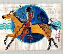 Short Lance Art Autochtone Peintures Amerindiennes Illustration Amerindienne