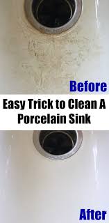 how to clean a porcelain sink lemons