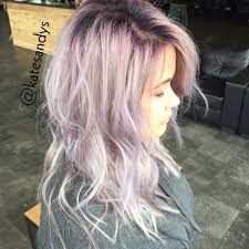 Lavender Silver Hair With A Purple Root Shadow Blonde Hair With Roots Silver Blonde Silver Hair