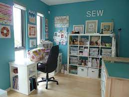 See this craft room design & sewing room design, and how to create it for yourself. Sewing Room Ideas The Seasoned Homemaker
