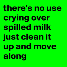 Definition of it's no use crying over spilled milk from thecollins english dictionary. It S There S No Use Crying Over Spilt Milk Idiom Of The Day English The Free Dictionary Language Forums