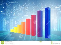 The Growing Bar Charts In Economic Recovery Concept 3d
