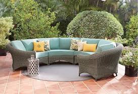 Martha Stewart Living Lake Adela Curved Sectional Set Outdoor Sectional Outdoor Sectional Sof Curved Patio Outdoor Sectional Sofa Patio Furniture Pillows