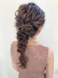 大人気の編みおろしヘア 結婚式 ヘアスタイル お呼ばれ ロング 結婚式 ヘアスタイル お呼ばれ ヘアセット ロング