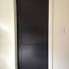 If the door has been previously painted/sealed and is in good condition, you can scuff sand and latex semi gloss. 3