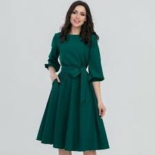 Free shipping for many items! Women A Line Dress Vintage Solid Lantern Sleeve Pocket Sashes Knee Length Casual Fashion Clothing Shoes Acce Half Sleeve Dresses Aline Dress Womens Dresses
