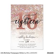 Eighteenth 18th Birthday Photoshoot Ideas With Friends 18th Birthday Champagne Glitter Invitation Zazzle Com In 2020 Glitter Invitations 18th Birthday Party Glitter Invitations Birthday