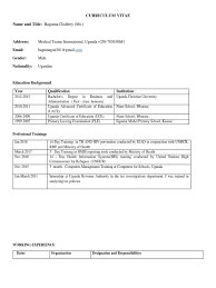 The same application letter can be attached to different applications. Cv Sample Uganda Data