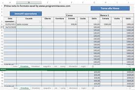 Un semplice foglio di calcolo per tenere sotto controllo i movimenti finanziari cassa e banca della nostra attività. Programma Prima Nota Excel