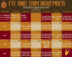 November Fit And Trim Challenge Workout Calendar Month Workout Workout Challenge