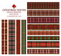 Digital Christmas Borderschristmas Tartan Border Etsy In 2021 Clip Art Borders Digital Borders Washi Tape