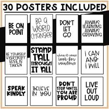 Black And White Classroom Quotes Black And White Motivational Poster Set Classroom Posters Stars Classroom Free Classroom Printables