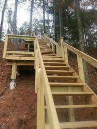 Stairs On A Steep Slope Outdoor Stairs Sloped Backyard Cottage House Plans