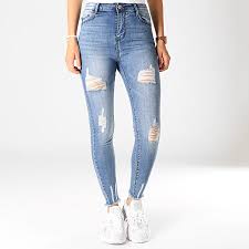 Short en jean vintage marque : Girls Only Jean Skinny Femme Destroy 019dh Bleu Wash Laboutiqueofficielle Com