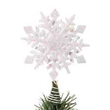 5 25 White Iridescent Glittered Mini Star Christmas Tree Topper Unlit Walmart Com Walmart Com