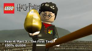 One in the area where you put out the fires with the big bucket, after you make the stairs (7/9 Lego Harry Potter Years 1 4 The First Task 100 Guide