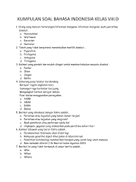 Check spelling or type a new query. Kumpulan Soal Bahasa Indonesia Kelas Viii