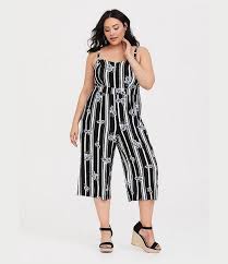 Black And White Striped Romper Plus Size Torrid Black Floral Stripe Culotte Jumpsuit White Lace Jumpsuit Culotte Jumpsuit Maxi Jersey Dress
