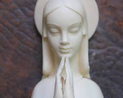8" Chippy Vintage Chalkware Mary Alter, Vintage Virgin Mary Chalkware  Statue, Vintage Mary Statue