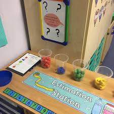 Interactive Maths Display Estimation Station Hs Parent Activity Maths Eyfs Maths Display Preschool Math