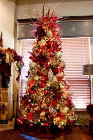 Flowers Flourishes For Your Home Red And Gold Christmas Tree Elegant Christmas Trees Gold Christmas Decorations