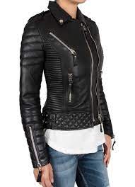New Handmade Leather Skin Women Black Padded Diamond Quilted Brando Leather Jack Coats Jack Leather Jacket Brands Leather Jackets Women Black Padded Jacket