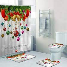 Haz tus compras en línea en walmart méxico a un súper precio y recibe tus productos y súper a domicilio. 4 Pcs Christmas Shower Curtain Sets Non Slip Rugs Toilet Lid Cover Bath Mat And Shower Curtain With 12 Hooks For Christmas Bathroom Decorations Walmart Com Walmart Com