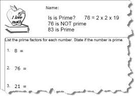 Here you will find our selection of worksheets involving finding prime factorizations for a range of these sheets are aimed at students from 6th grade and upwards. Practice Factoring Prime Numbers Worksheets