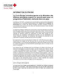 Three luxembourg red cross psychotherapists are on the site of yesterday's air crash, bringing essential psychological support to the families of the victims. Document La Croix Rouge Luxembourgeoise Et Le Ministere Des Affaires Etrangeres Signent Un Accord Cadre Pour Un Programme D Habitation Resiliente Dans Six Pays