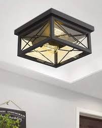 Emliviar 12 Inch Ceiling Light Fixture 2 Light Flush Mount Ceiling Light In Black Finish 038 Ceiling Lights Flush Mount Ceiling Lights Ceiling Light Fixtures
