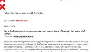 Voor elke reis is het weer bedenken wat je allemaal mee moet nemen, alle spulletjes verzamelen en inpakken. Ggd Amsterdam In Brief Aan Eindexamenleerlingen Laat Je Testen Na Reis Naar Spanje Of Portugal Nh Nieuws