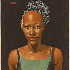 a portrait of a female android by sonia boyce