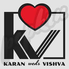 Karan Weds Vishva Kv Logo Logo Design Calm Artwork Artwork