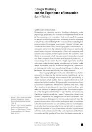 Check spelling or type a new query. Pdf Design Thinking And The Experience Of Innovation