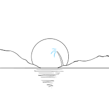 This is a nature drawing. How To Draw A Sunset Really Easy Drawing Tutorial