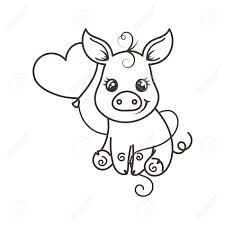 These novermbe coloring sheets are not only super cute, but they are a fantastic way to celebrate fall and all its goodness! Cute Cartoon Baby Pig Vector Illustration Coloring Page Royalty Free Cliparts Vectors And Stock Illustration Image 103196773
