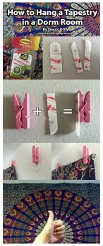 Dorm Room Hacks And College Tips How To Hang A Tapestry On Wall Without Nails What Didn T I T College Dorm Room Hacks Dorm Diy College Dorm Room Decor