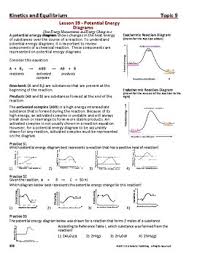 Potential Energy Diagrams Catalyzed Uncatalyzed Essential Skills Lesson 39