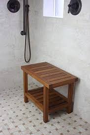 Amazon Com The Original Spa 24 Teak Shower Bench With Shelf Health Personal Care Teak Shower Bench Teak Shower Shower Bench