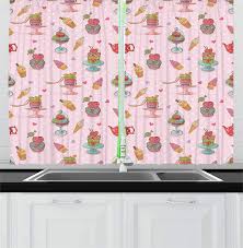 ambesonne ice cream kitchen curtains