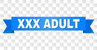 リボン上のxxxアダルトテキスト。白いタイトルと青いテープで設計されています。透明な背景にxxxアダルトタグを持つベクトルバナー。  のイラスト素材・ベクタ - . Image 111186572.