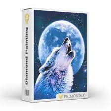 Diamond Painting Einsamer Wolf Im Mondschein Bei Picmondoo Bestellen