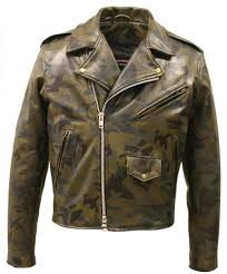 All Leather Camouflage Biker Jacket Custom Made Leather Jacket Men Biker Jacket Men Leather Motorcycle Jacket
