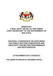 Kami mempunyai bukti dua akaun itu. Speech By Y Bhg Dato Sri Dr Ali Bin Hamsa Chief Secretary To The