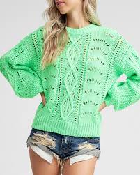 Maybe you would like to learn more about one of these? Express Emory Park Neon Green Cable Knit Sweater Green Lyst