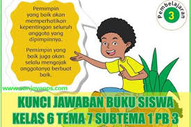 Kunci Jawaban Buku Siswa Kelas 6 Tema 7 Subtema 1 Pembelajaran 3 Buku Kunci Kurikulum
